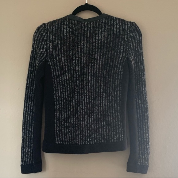 Rag & Bone Moto Sweater Jacket with lamb leather trim - Picture 8 of 10